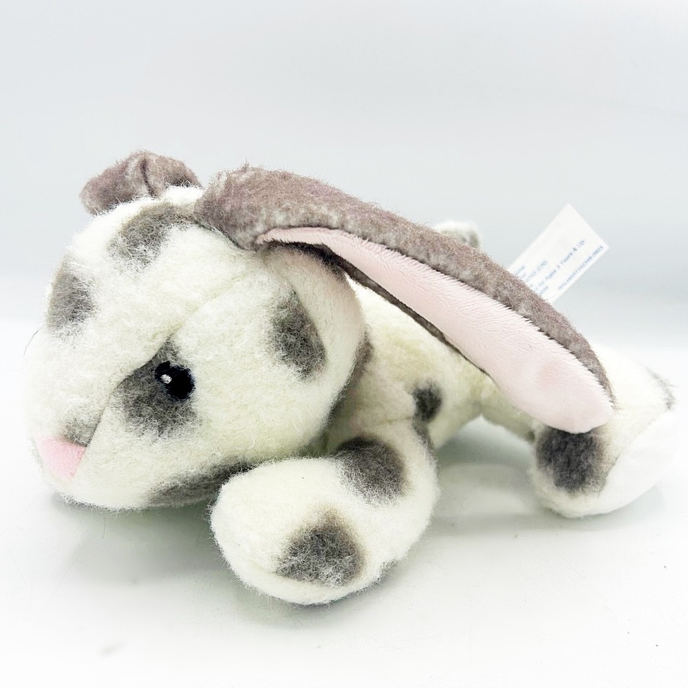 Walmart‎ Grey and White Bunny Floppy Ears Dots Plush 8"